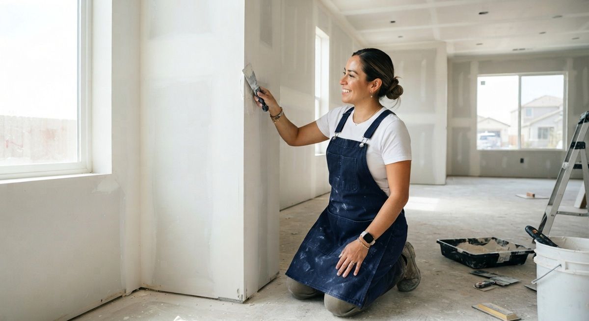 Recent residential drywall installation project completed in Merced