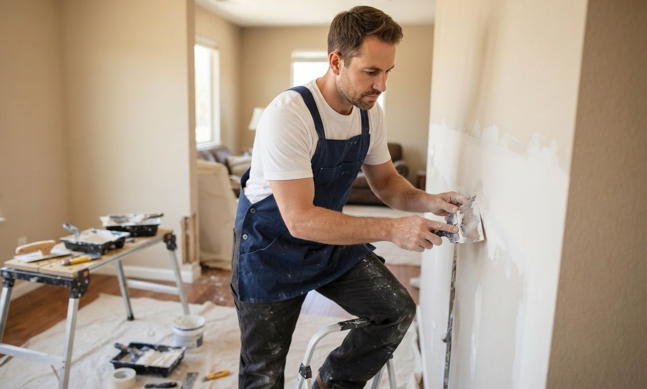 Drywall repair following water intrusion at a Merced, CA property