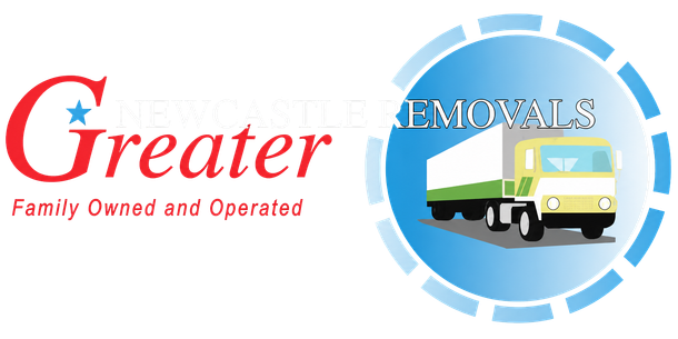 Newcastle Removals logo with a moving truck and the slogan “Family Owned and Operated”
