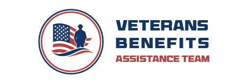 Veterans Benefits Assistance Team logo with American flag and figure emblem in red, white, and blue