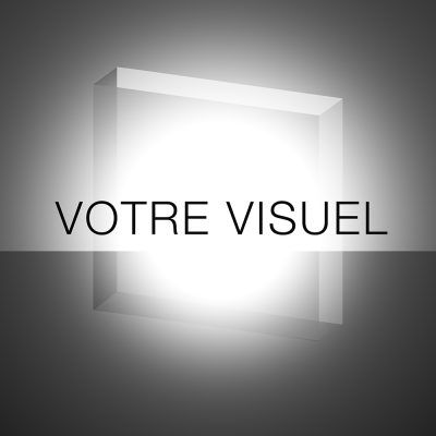 A white square with the word votre visuel on it