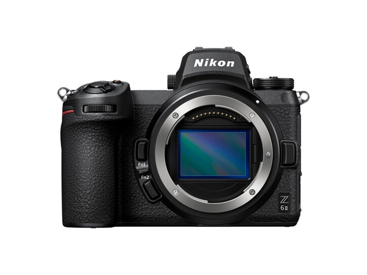 A nikon z7 camera is shown on a white background.