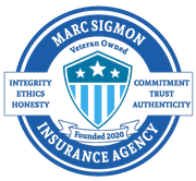 The logo for marc sigmon veteran owned insurance agency