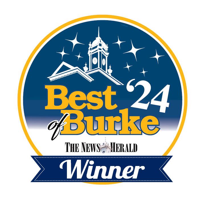 A sticker that says best 24 of burke the news herald winner