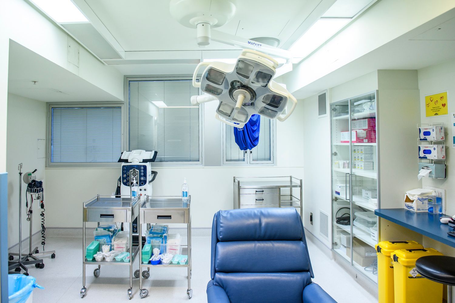 Slit lamp biomicroscope in an ophthalmologist's examination room.