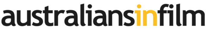 Australians in Film logo in black and gold text on a white background