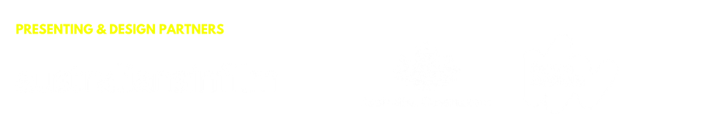 Yellow text on a white background with a small blue square beneath it.