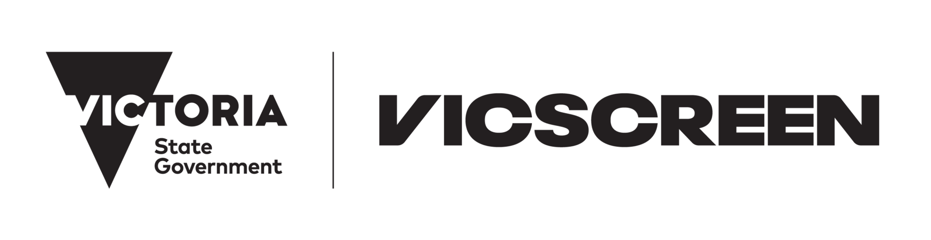 Victoria State Government and VicScreen logos on a white background