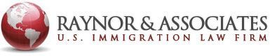 Raynor & Associates U.S. Immigration Law Firm logo with red globe icon and black text