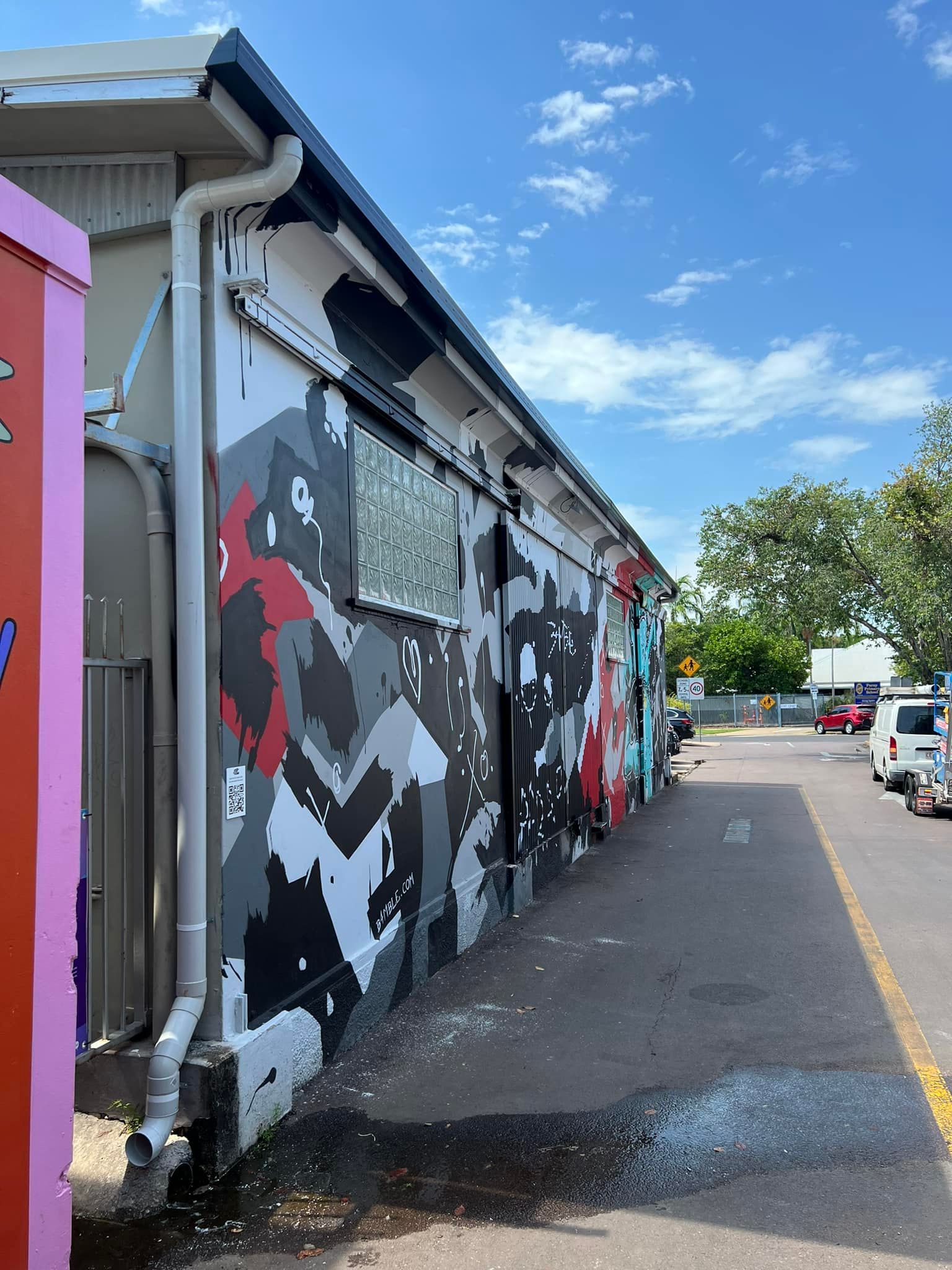 Exterior View of a Building With a Camouflage Mural — Northern Plumbing Maintenance & Repairs in Leanyer, NT