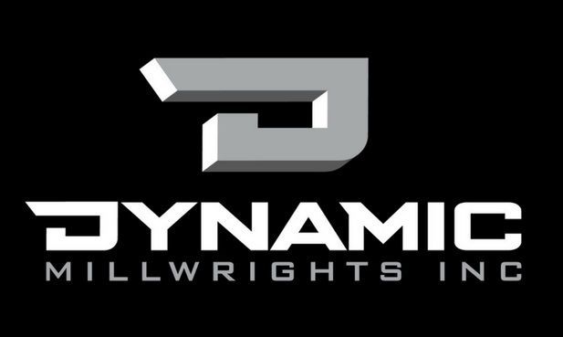 Dynamic millwrights inc logo on a black background