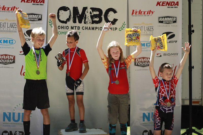 Kids on the podium.