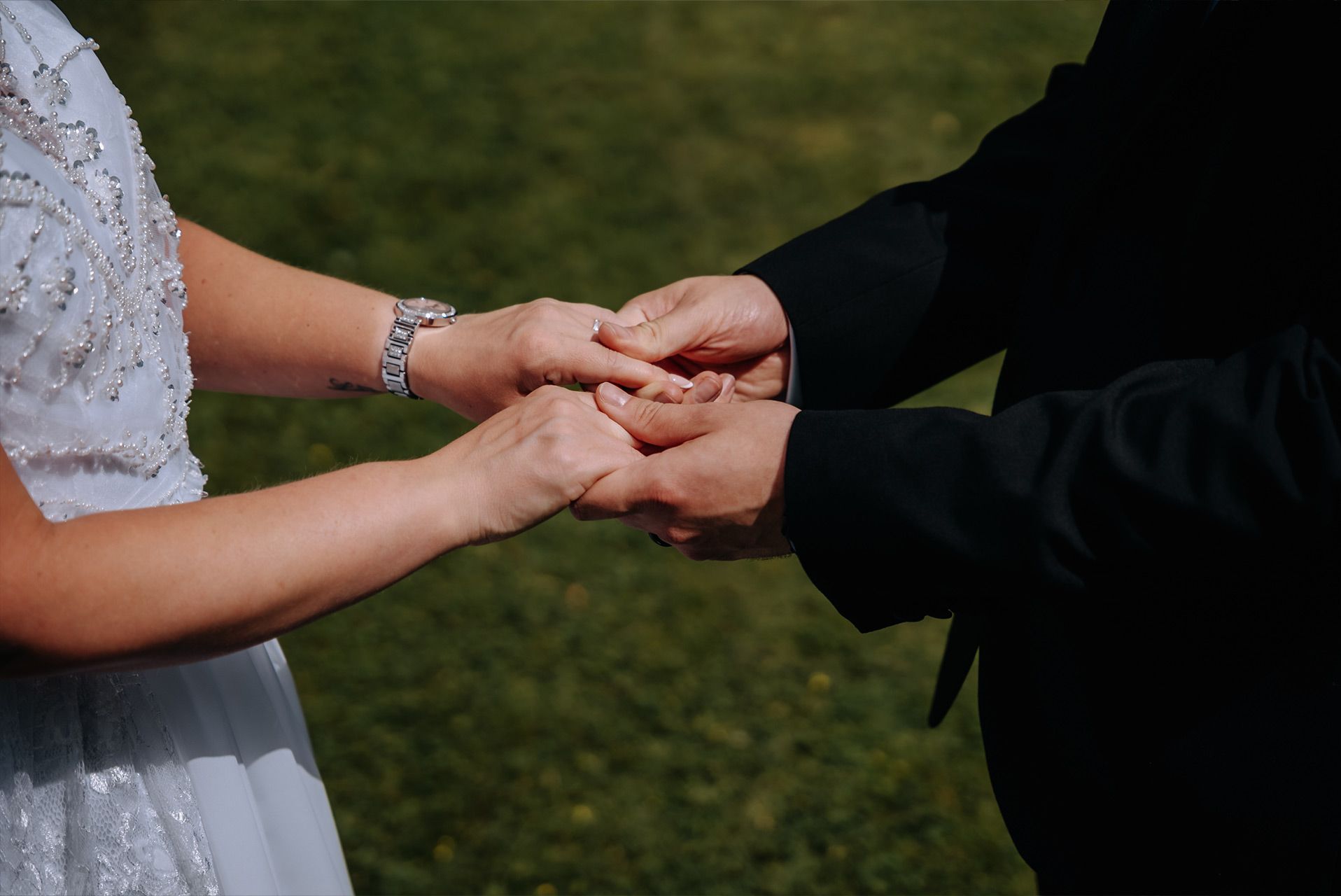 Wedding rings and floral details from a Briery Wood Hotel wedding