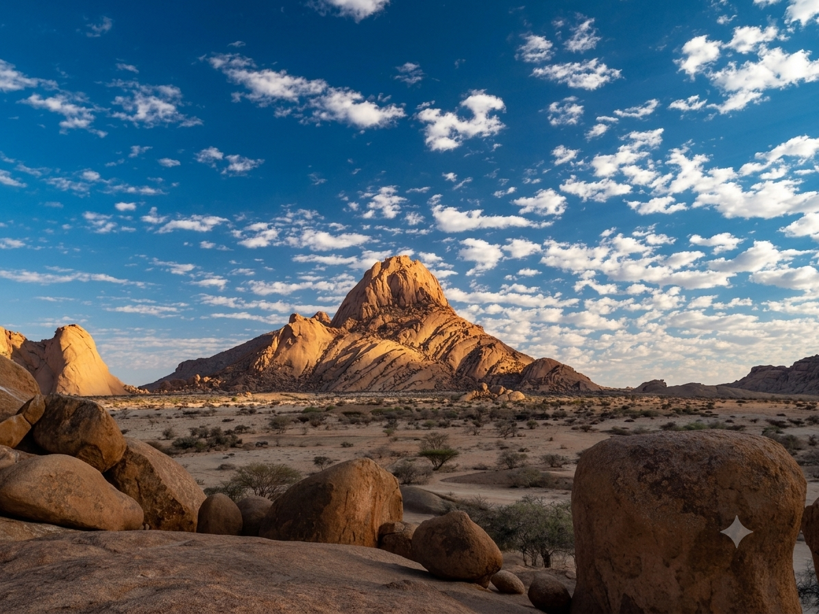 Spitzkoppe, Namibia, granite inselberg at golden hour