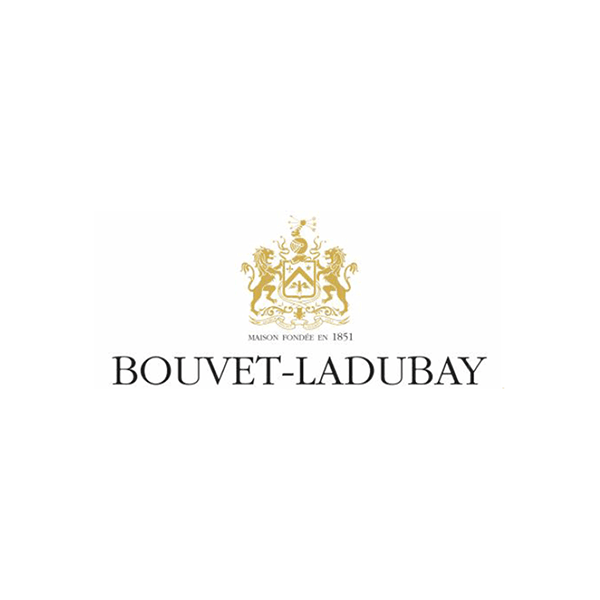 Das Logo von Bouvet-Ladubay ist ein Wappen mit zwei Löwen darauf.