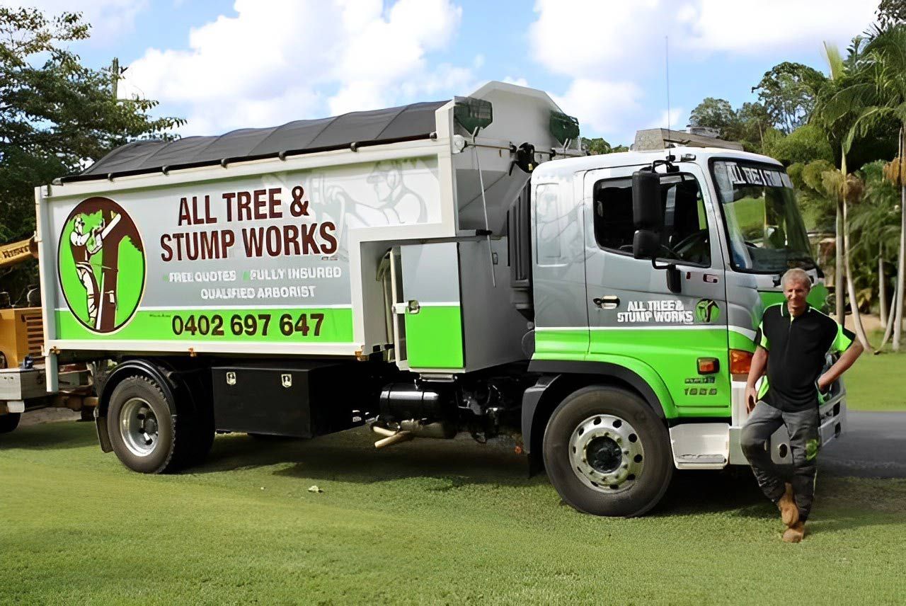 A Man Worker And Vehicle — All Tree and Stump Works in Gold Coast QLD
