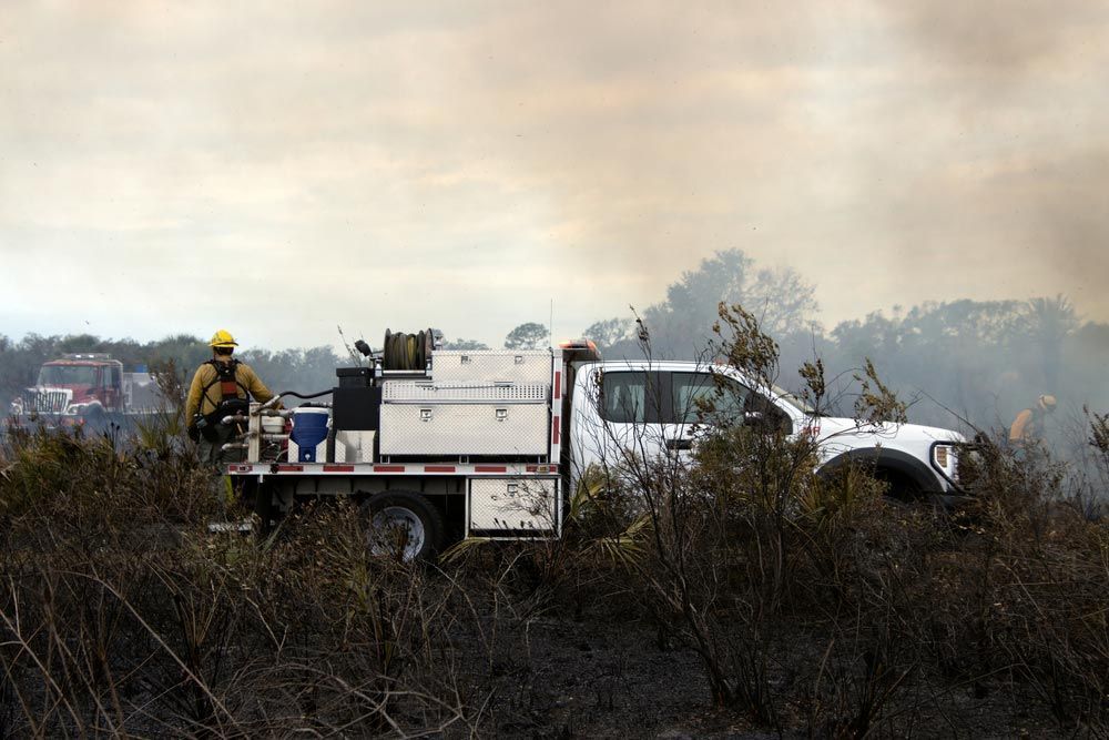 Firefighter at the Scene of a Fire — All Tree and Stump Works in Helensvale, QLD