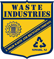 A gold shield logo with blue trim featuring the text
