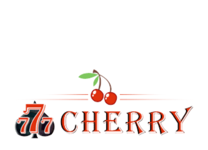 77 Cherry logo with red cherries and stylized red-and-black text