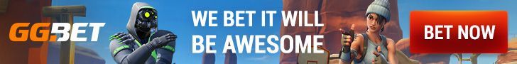 GGBET banner with “WE BET IT WILL WE BE AWESOME” text, gaming character, and “BET NOW” button