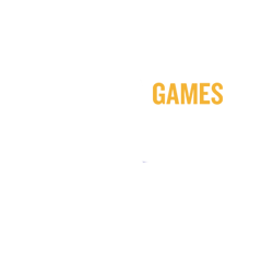 Yellow “GAMES” text on a white background