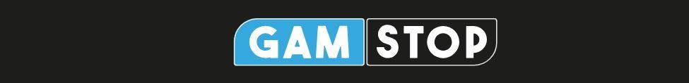 GameStop logo with blue and black text on a gray background