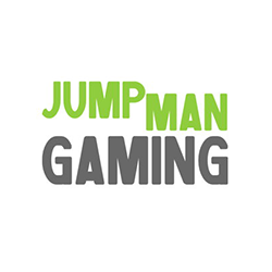Logo reading “JUMP MAN GAMING” in green and gray text on a white background