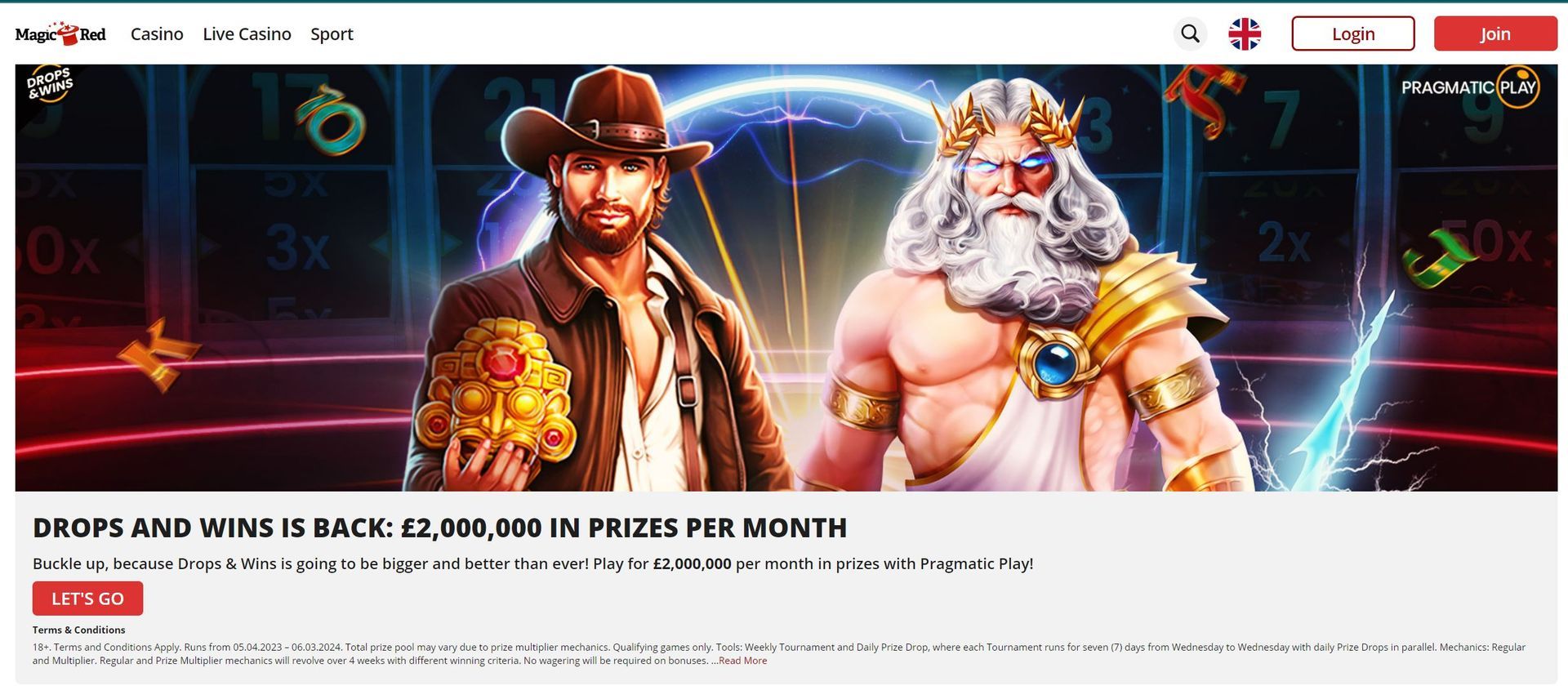 Slot game promo banner with cowboy and white-bearded warrior, neon background, and bonus text with play buttons