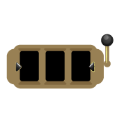 Brown mechanical switch with three black rectangular slots and a black lever on the right