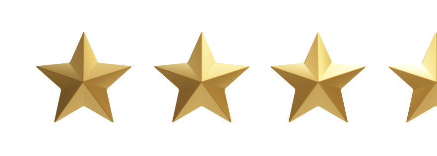 Four gold five-point stars on a white background, with a partial fifth star at the right edge
