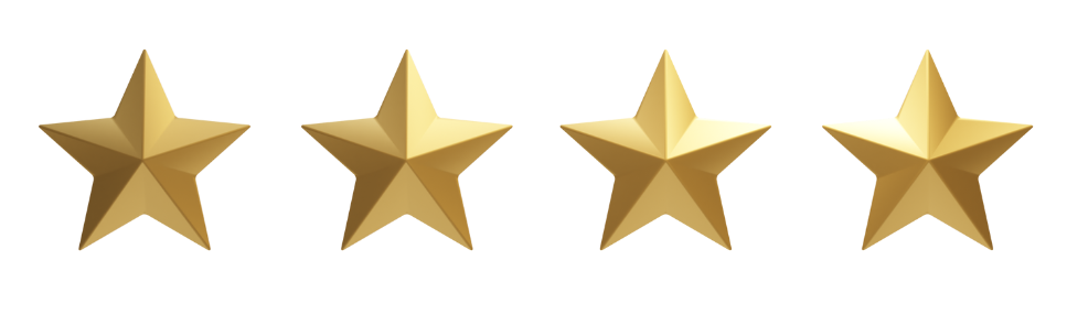 Four gold stars on a white background.