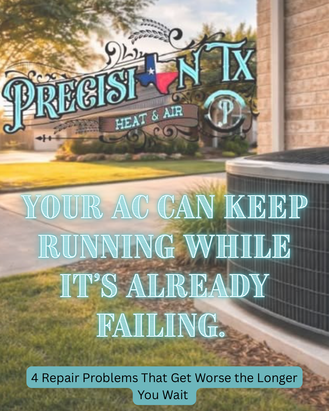 Pro West TX Heat & Air truck ad: “Your AC can keep running while it’s already failing.”