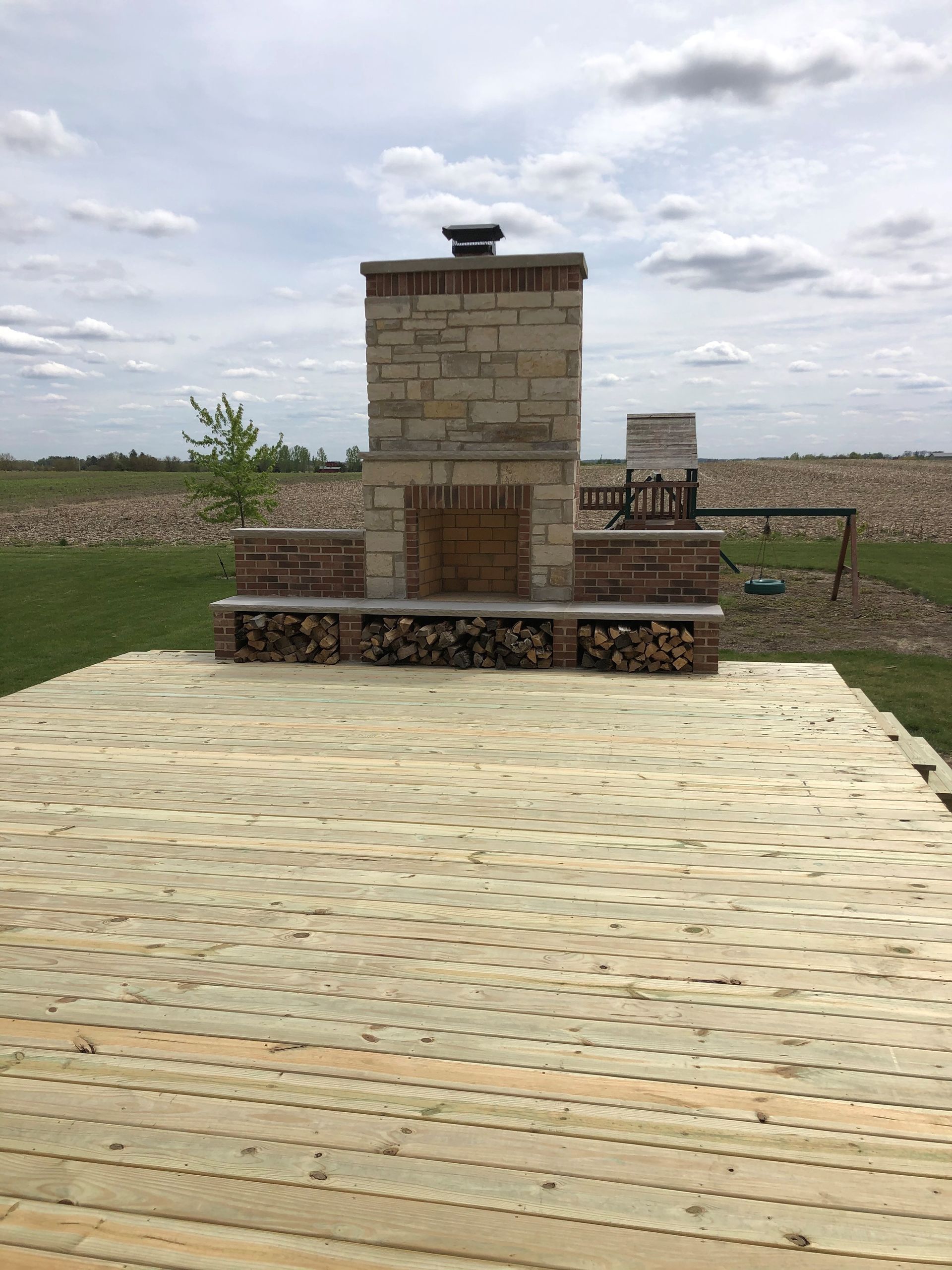 Outdoor brick fireplace in Frankfort, IL