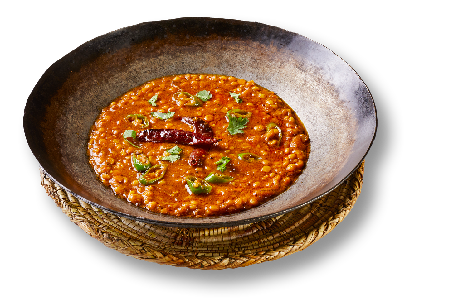 A bowl of food with a cross on top of it