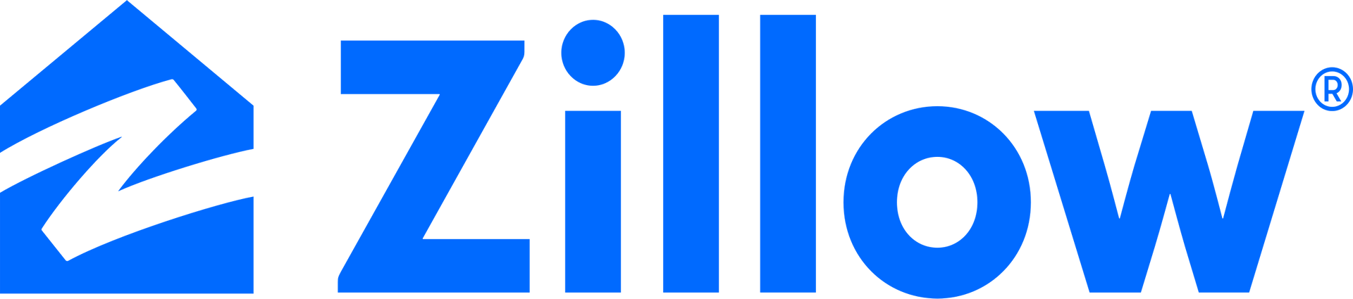 A blue zillow logo on a white background