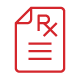 Red prescription document icon.