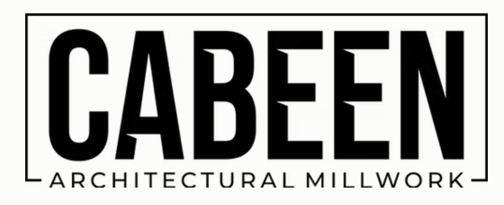 The logo for cabeen architectural millwork is black and white.