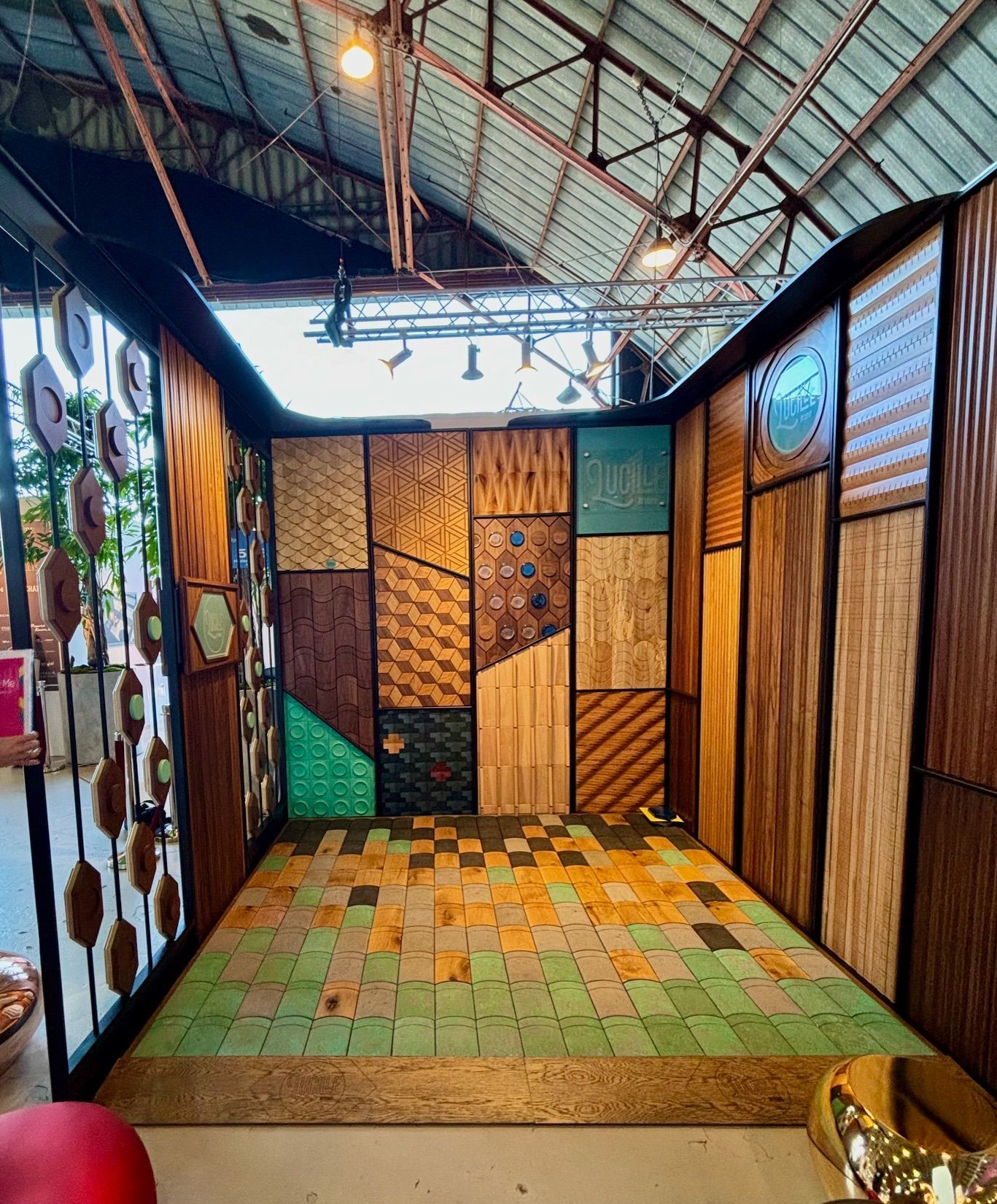 A room with a lot of wooden walls and floors
