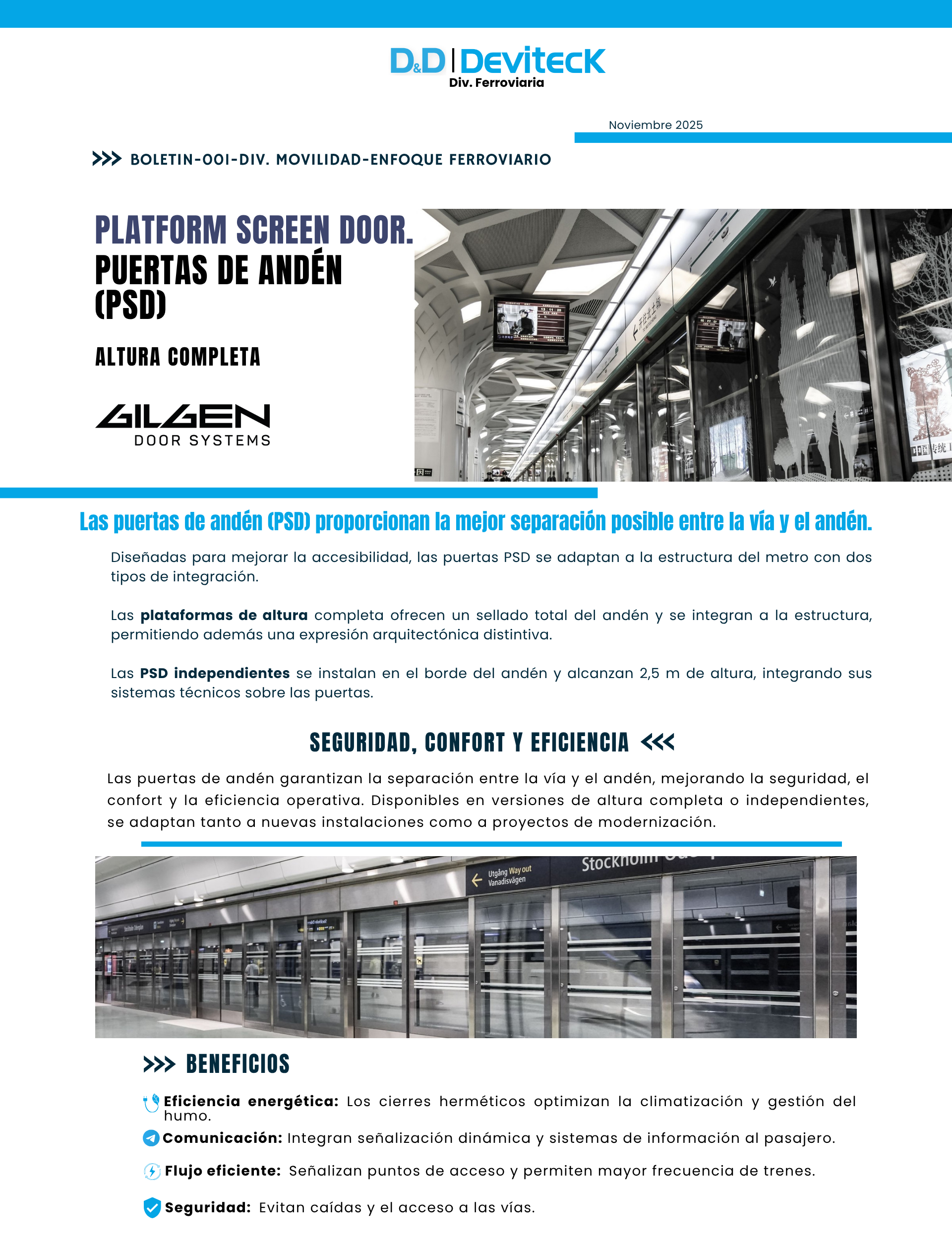 Puertas de seguridad Gilgen para trenes