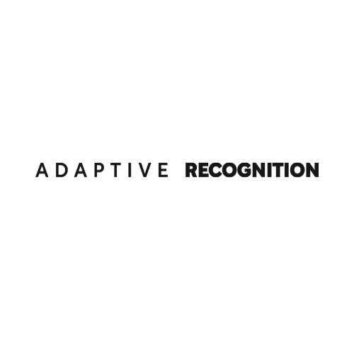 Logotipo en blanco y negro de Adaptive Recognition-Tuneles