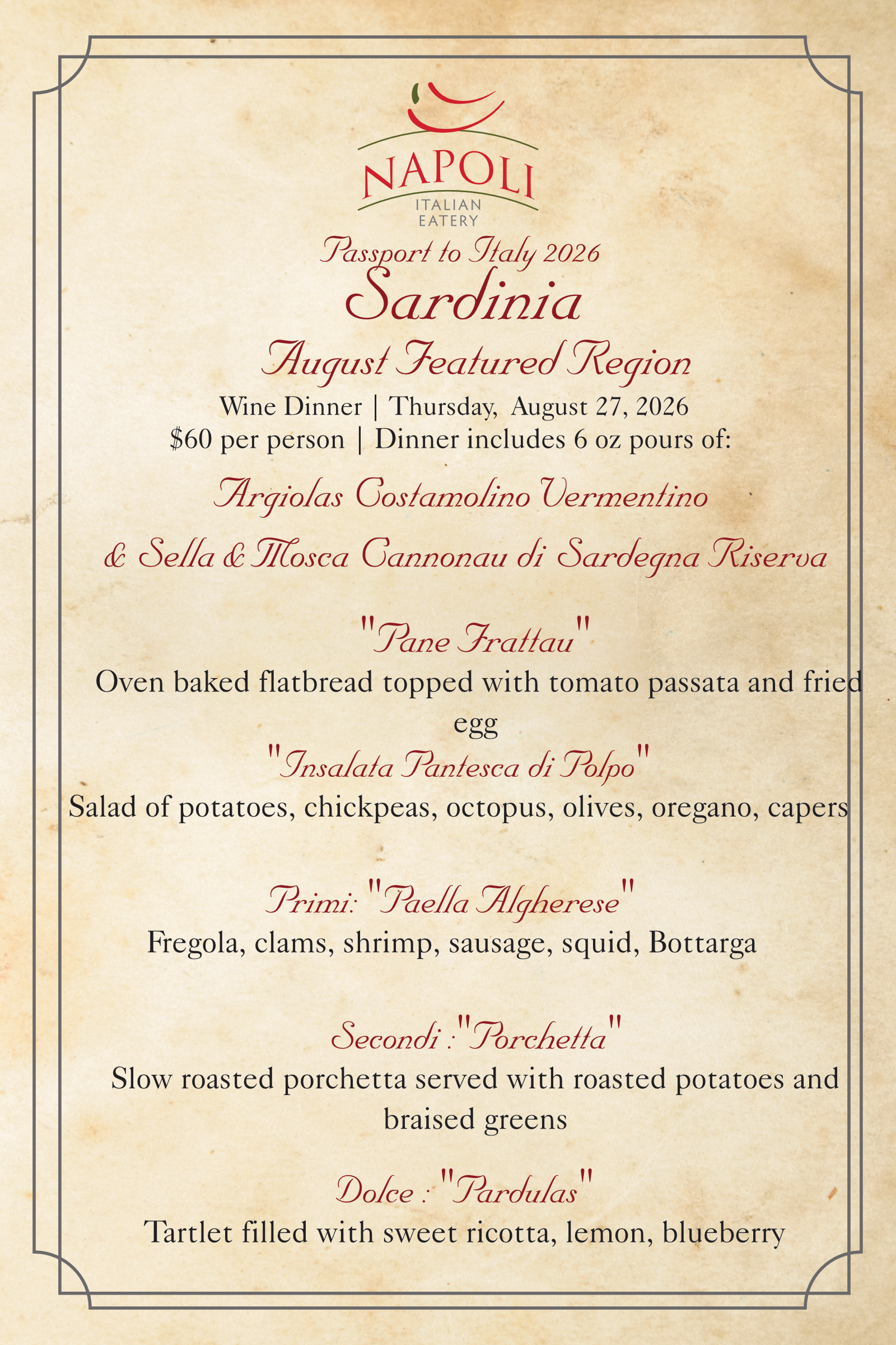Featured Wine f  — Wichita, KS — Napoli Italian Eatery