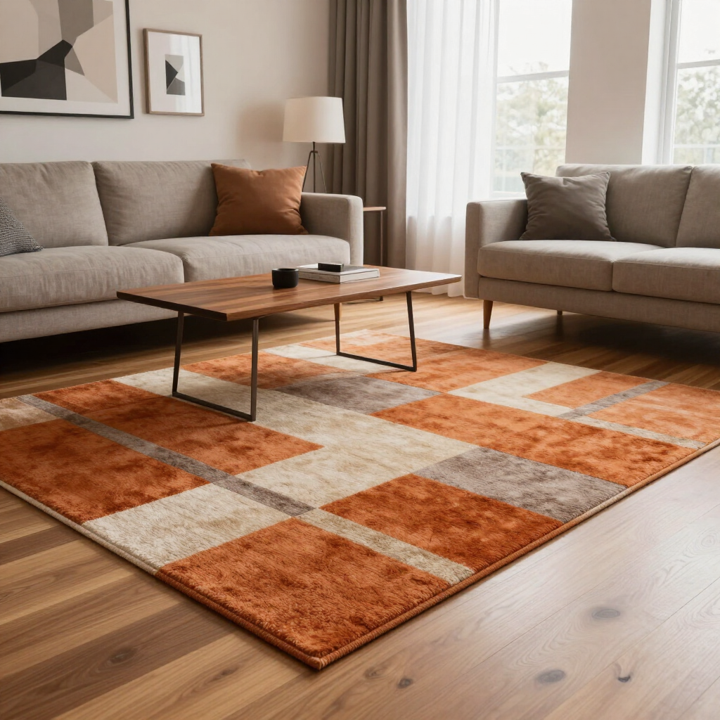 Fris gereinigd vloerkleed in een woonkamer
