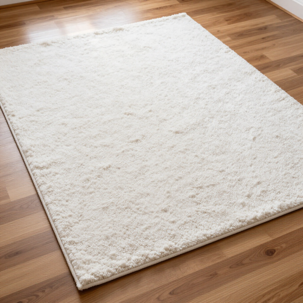 Wit vloerkleed schoonmaken, schoon licht kleed in een woonkamer