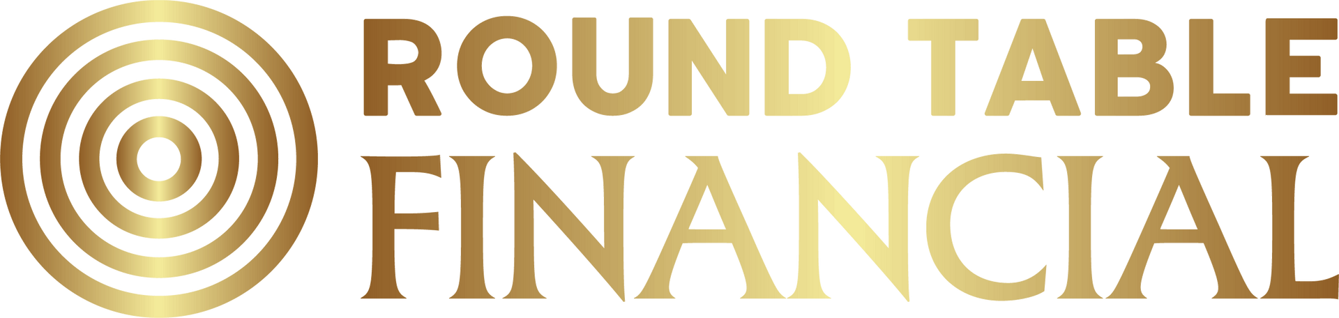 Round Table Financial logo with gold concentric circles and text on white background