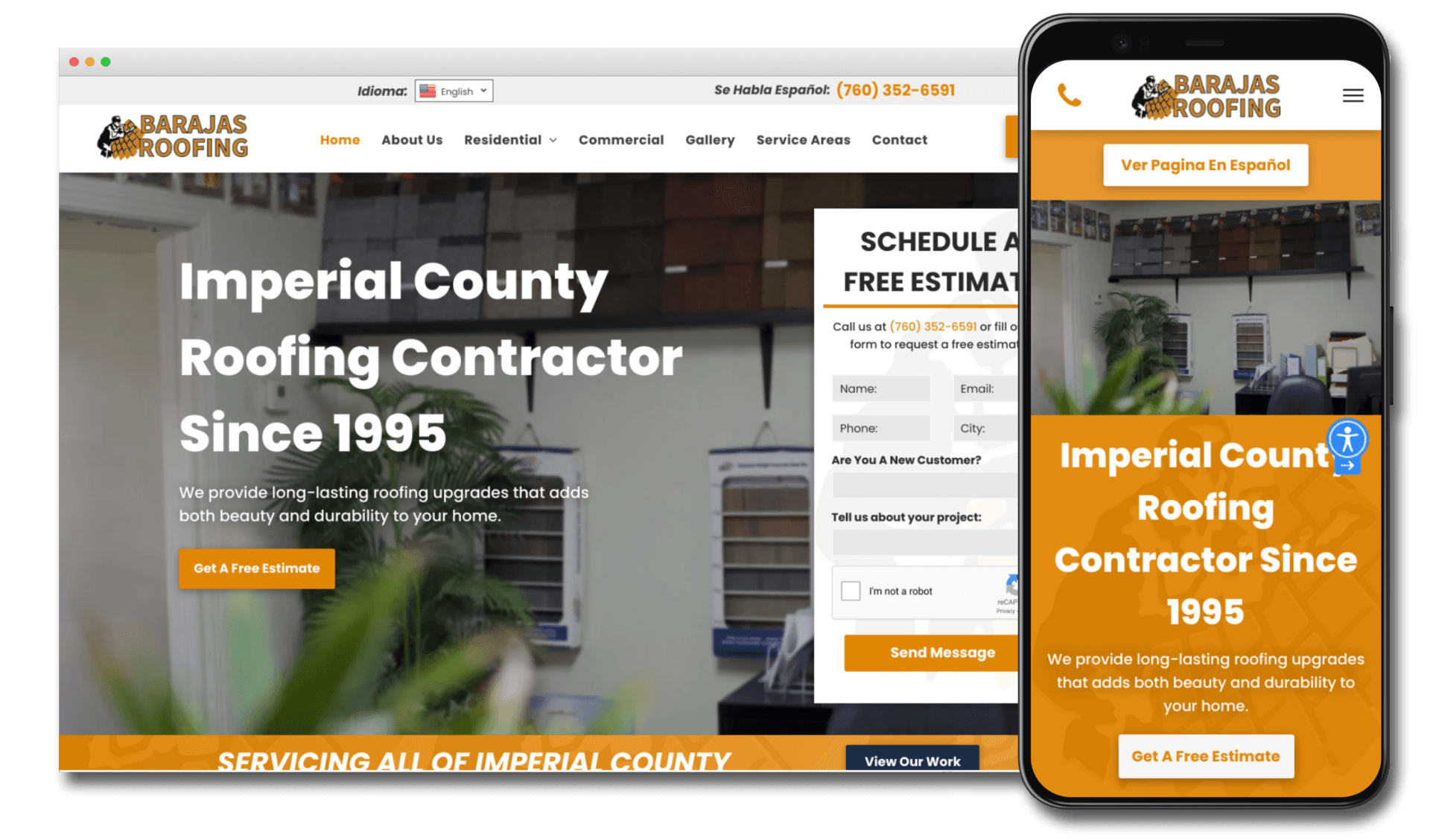 Barajas Roofing Website