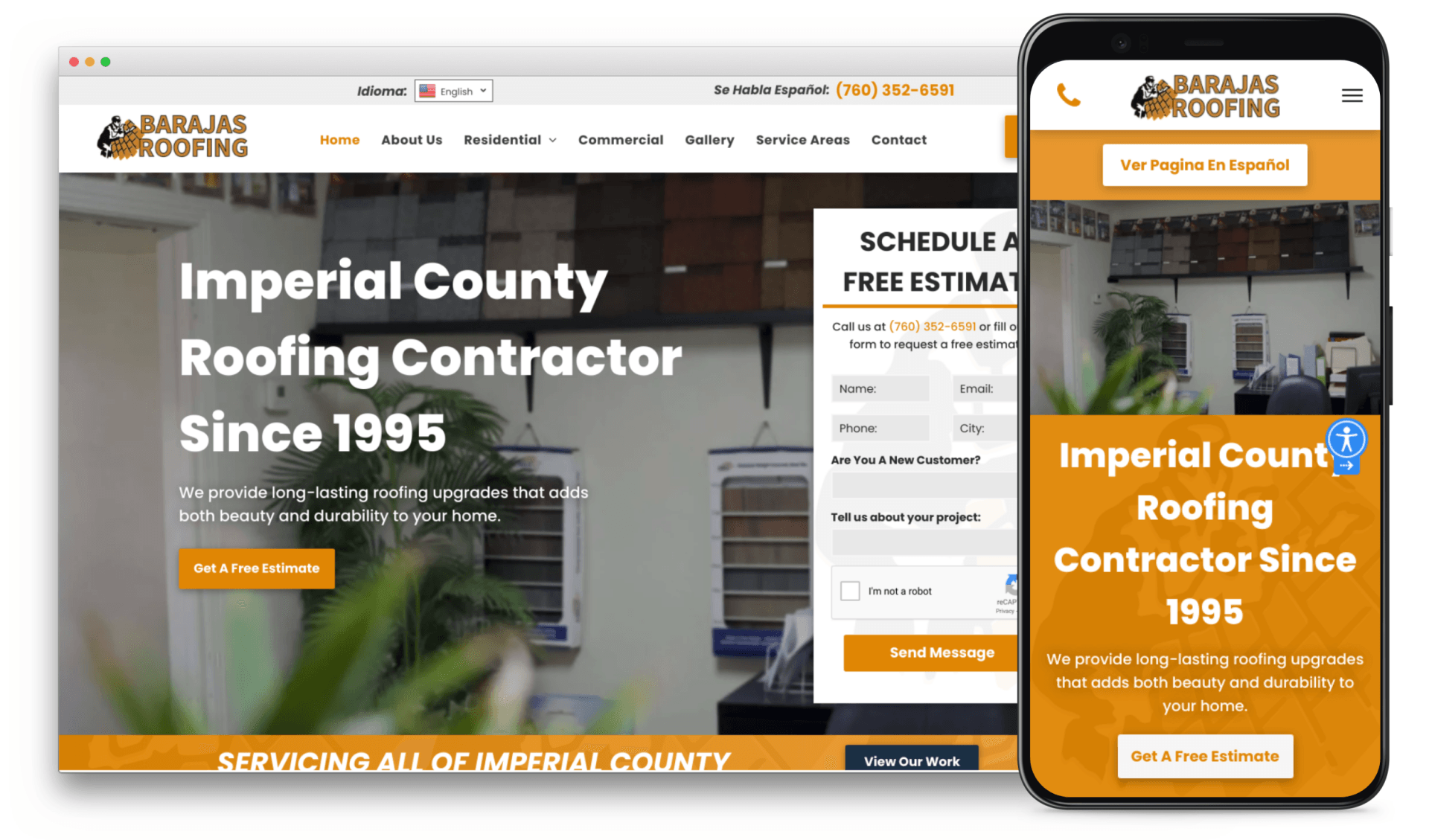 Barajas Roofing Website Imperial Valley