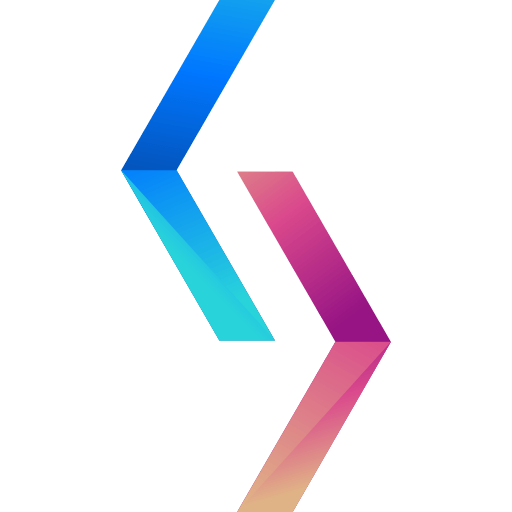 two colorful arrows pointing in opposite directions on a white background
