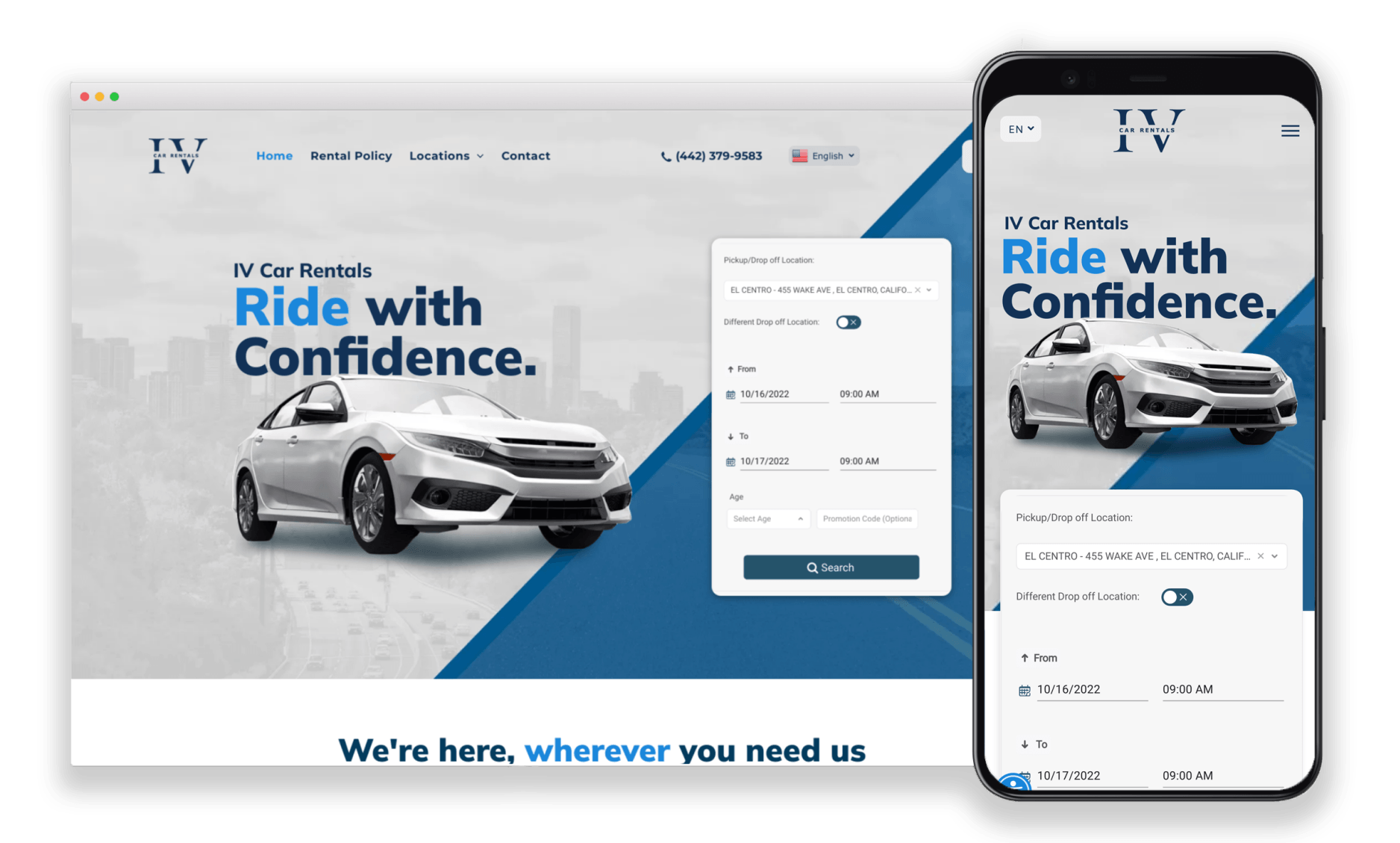 IV Car Rentals Website