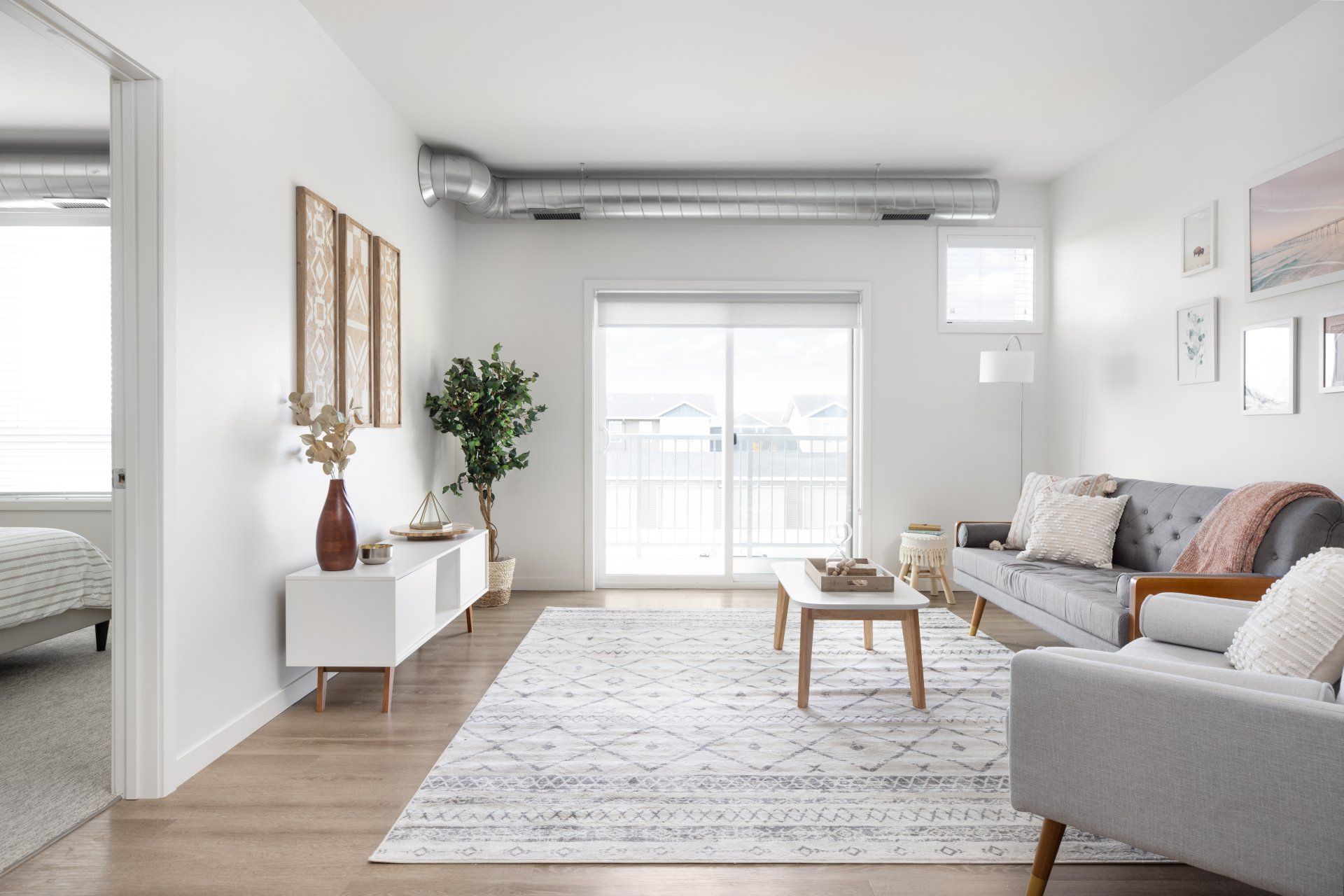 Living room with sliding door to patio