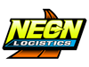 A neon logistics logo with a shark on it